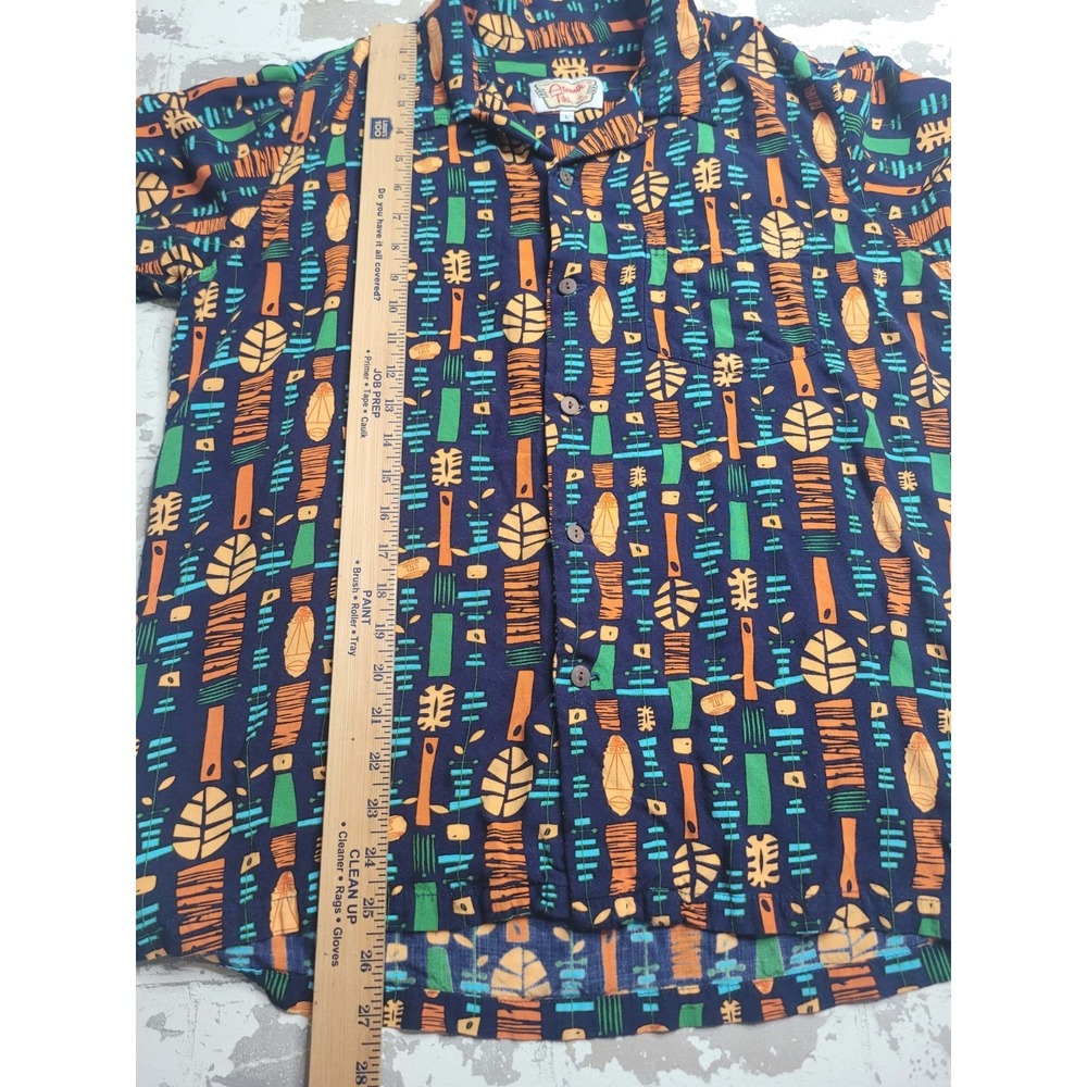 Atomik Tiki Short Sleeve Button Up Rayon Shirt Men's Large - Picture 3 of 6